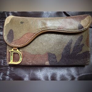 Rare Christian Dior By John Galliano Camouflage Saddle Wallet Spring-Summer 2001